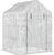 Outsunny Foliengewächshaus begehbares Gewächshaus mit 4 Regalebenen Tomatengewächshaus Treibhaus Frühbeet mit Reißverschlusstüren Weiß Stahl…
